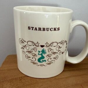 RARE Starbucks Teal Mermaid Sea Life 18oz Ceramic Mug